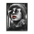 thumbnail image 1 of Stupell Industries Fashion Woman Red Lips Glam Sunglasses Fur Coat, 16 x 20, Design by Ziwei Li, 1 of 5