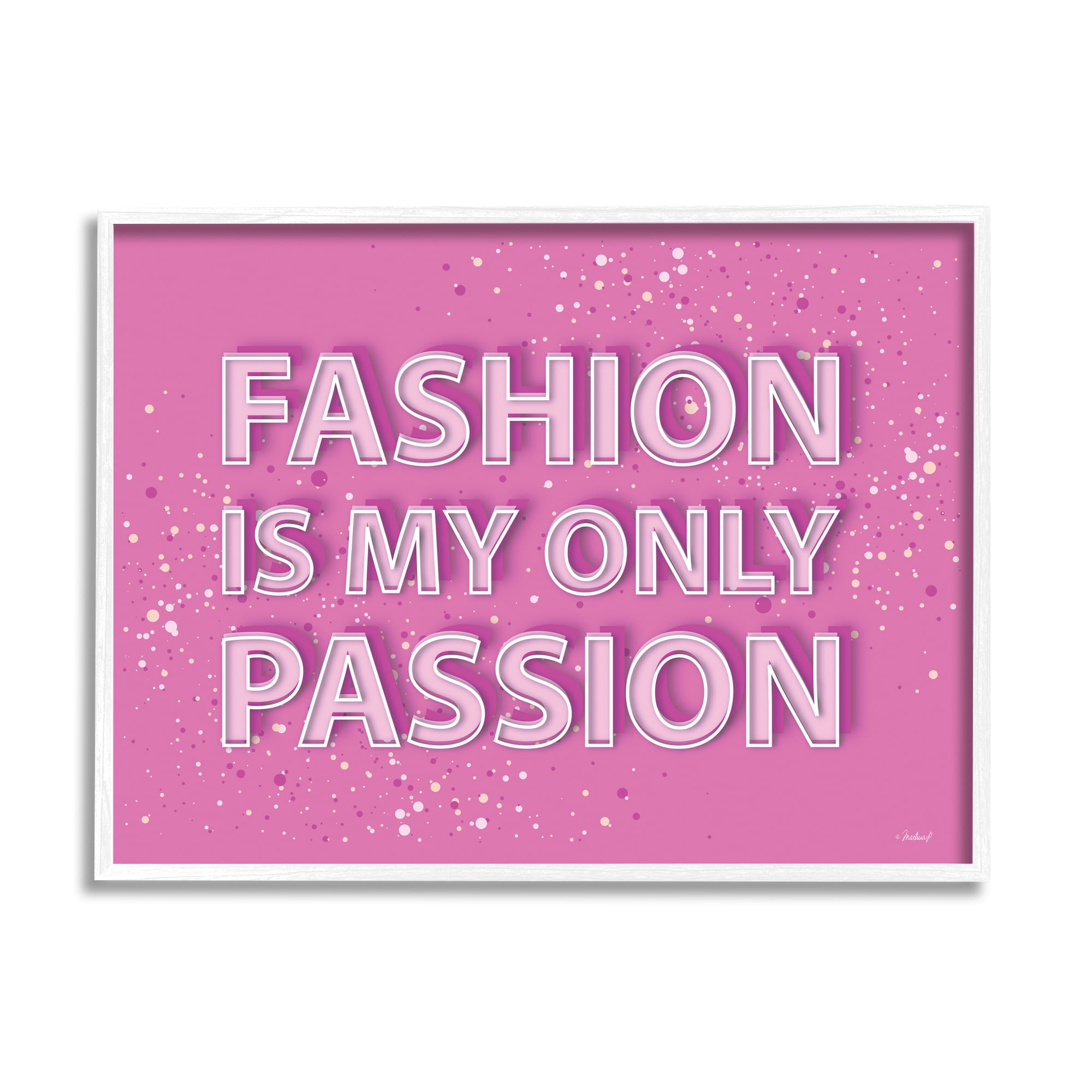 Stupell Industries Fashion is Passion Phrase Beauty & Fashion Painting White Framed Art Print Wall Art, 20 x 16