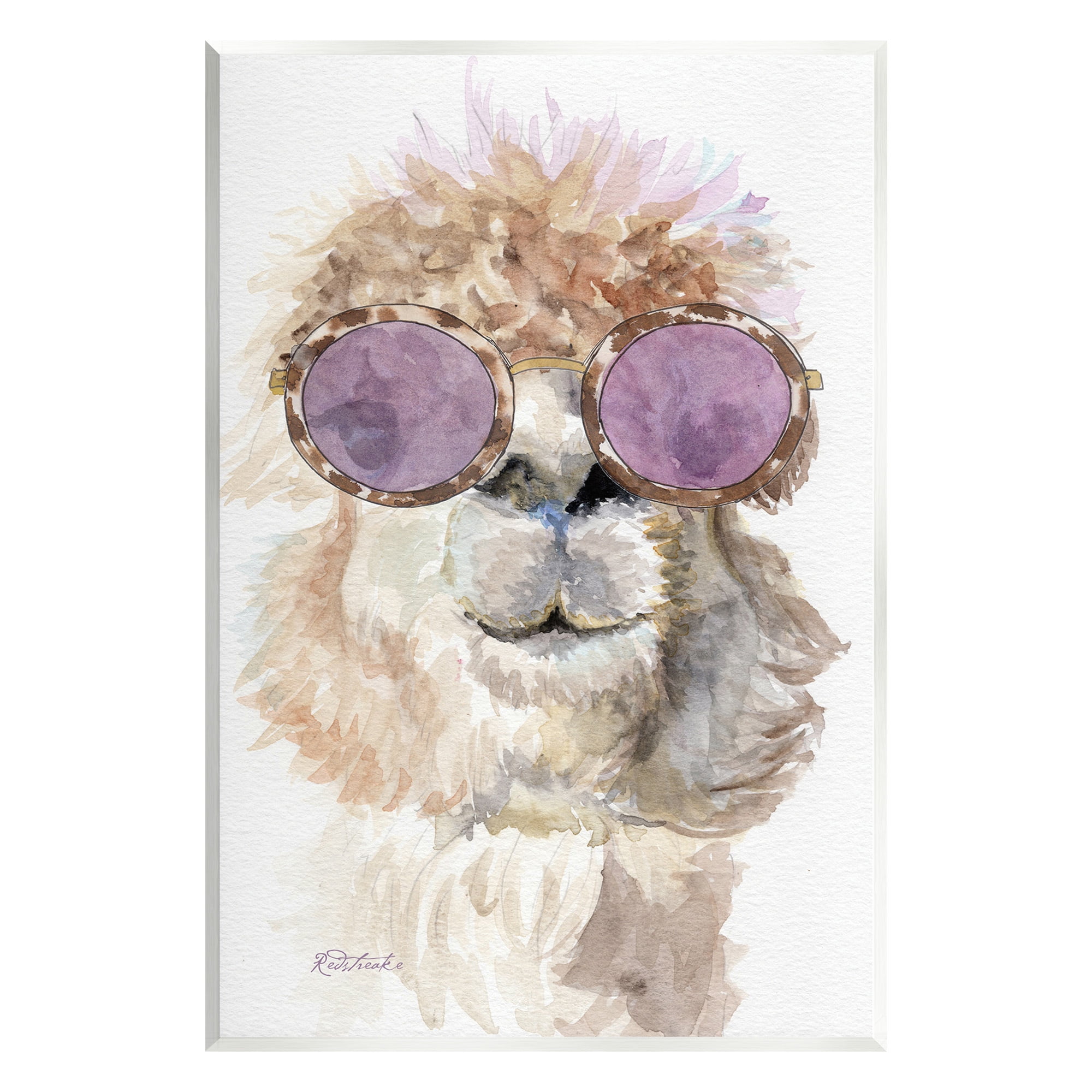 Stupell Industries Fashionable Alpaca Portrait Animals & Insects Painting Unframed Art Print Wall Art, 13 x 19