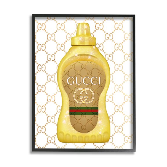 Stupell Industries Fashionable Brunch Condiment Patterned Glam Emblem Graphic Art Black Framed Art Print Wall Art, Design by Ziwei Li