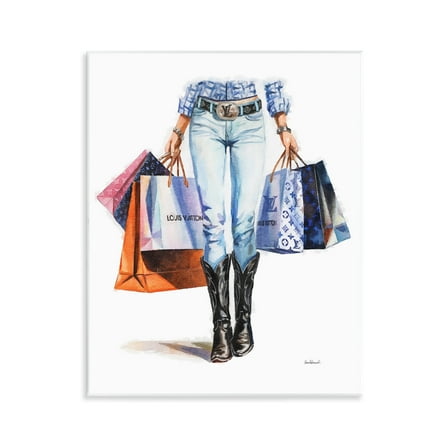 Stupell Industries Fashionable Country Gal People Painting Unframed Art Print Wall Art, 11 x 14