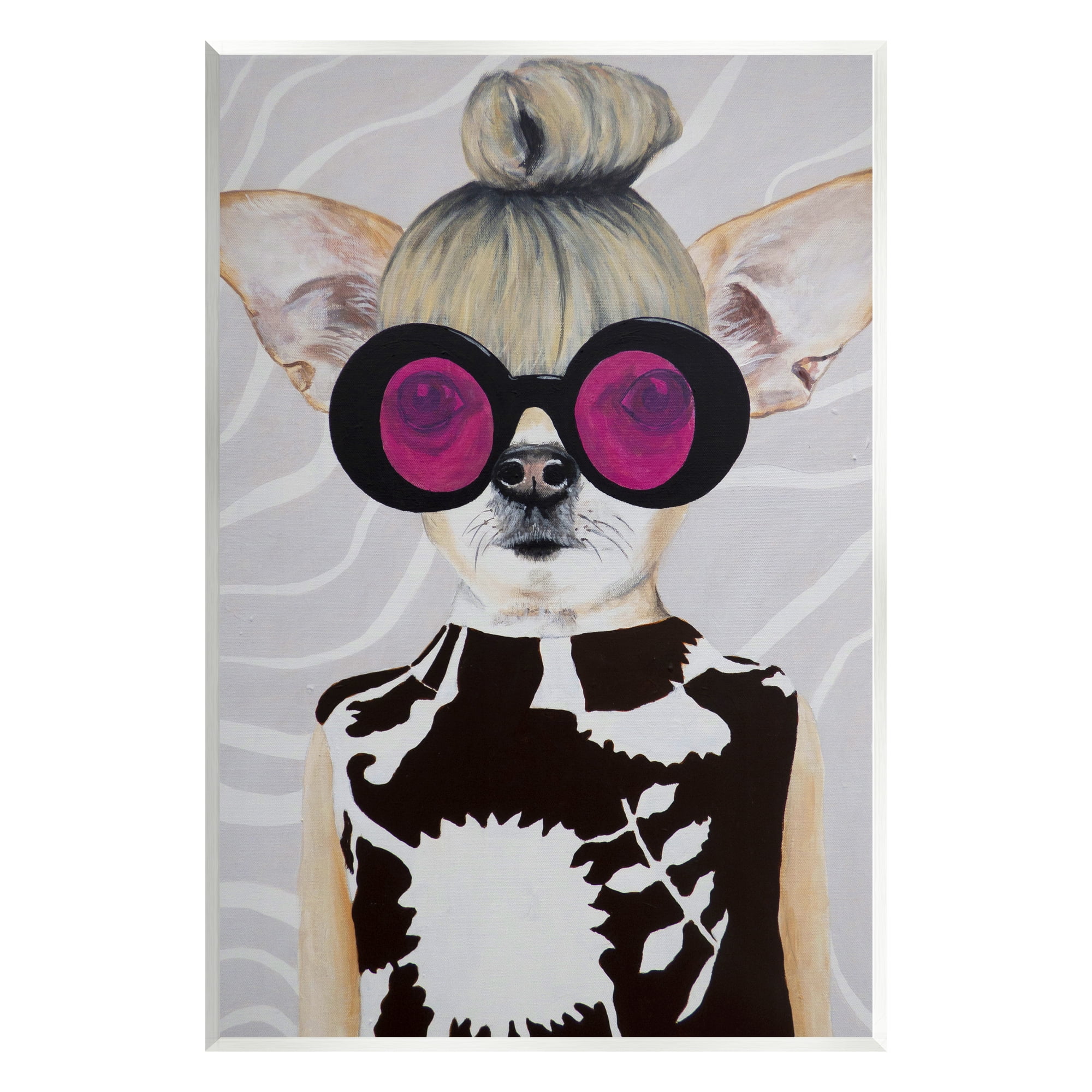 Stupell Industries Fashionable Dog Retro Glam Outfit Animals & Insects Painting Unframed Art Print Wall Art