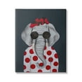 thumbnail image 1 of Stupell Industries Fashionable Elephant Sunglasses Bow Polka Dot Pattern Portrait Paintings Gallery-Wrapped Canvas Print Wall Art, 24x30, by Coco de Paris, 1 of 5