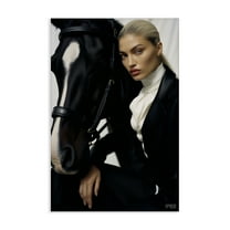 Stupell Industries Fashionable Equestrian Girl People Painting Wrapped Canvas Art Print Wall Art, 16 x 24