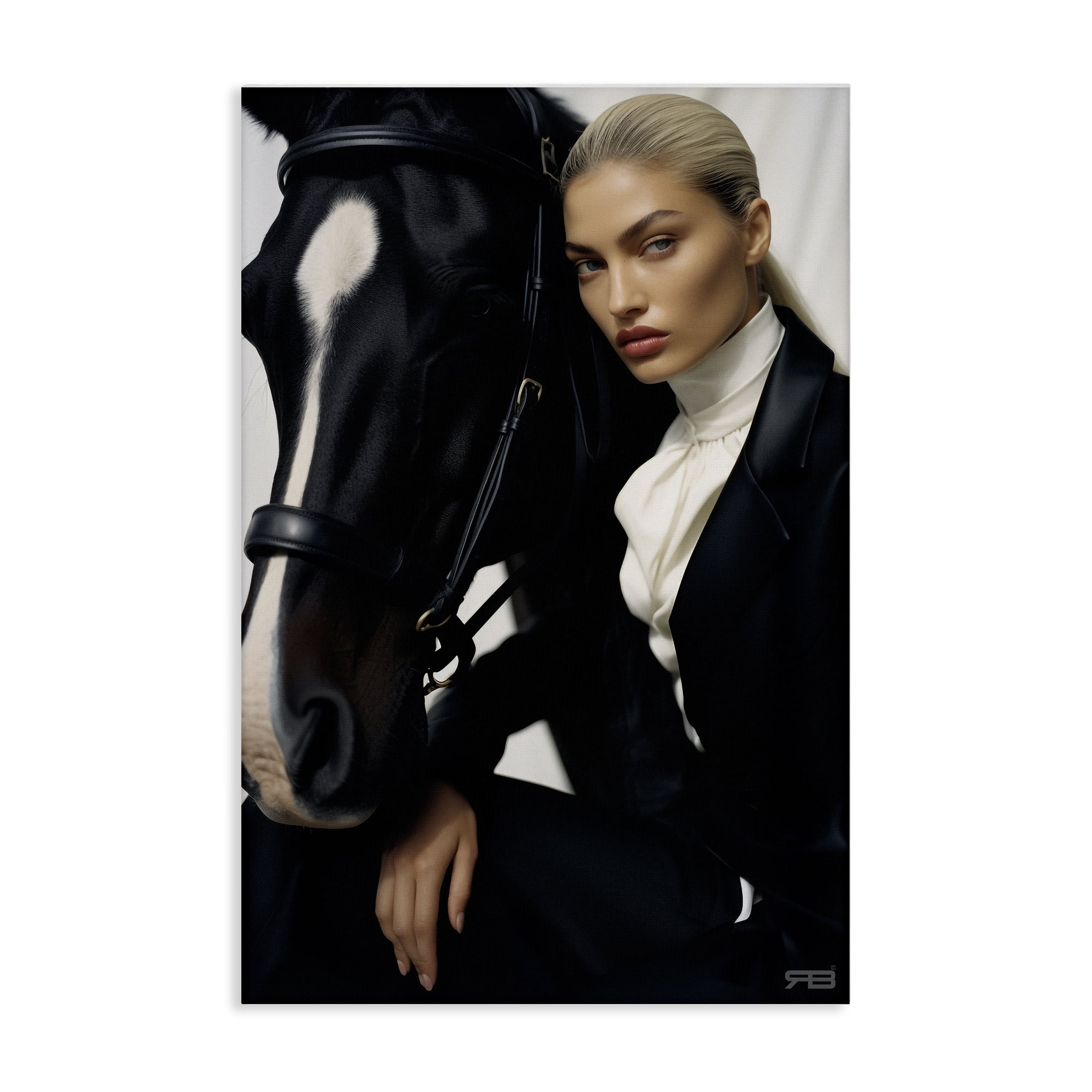 Stupell Industries Fashionable Equestrian Girl People Painting Wrapped Canvas Art Print Wall Art, 24 x 36