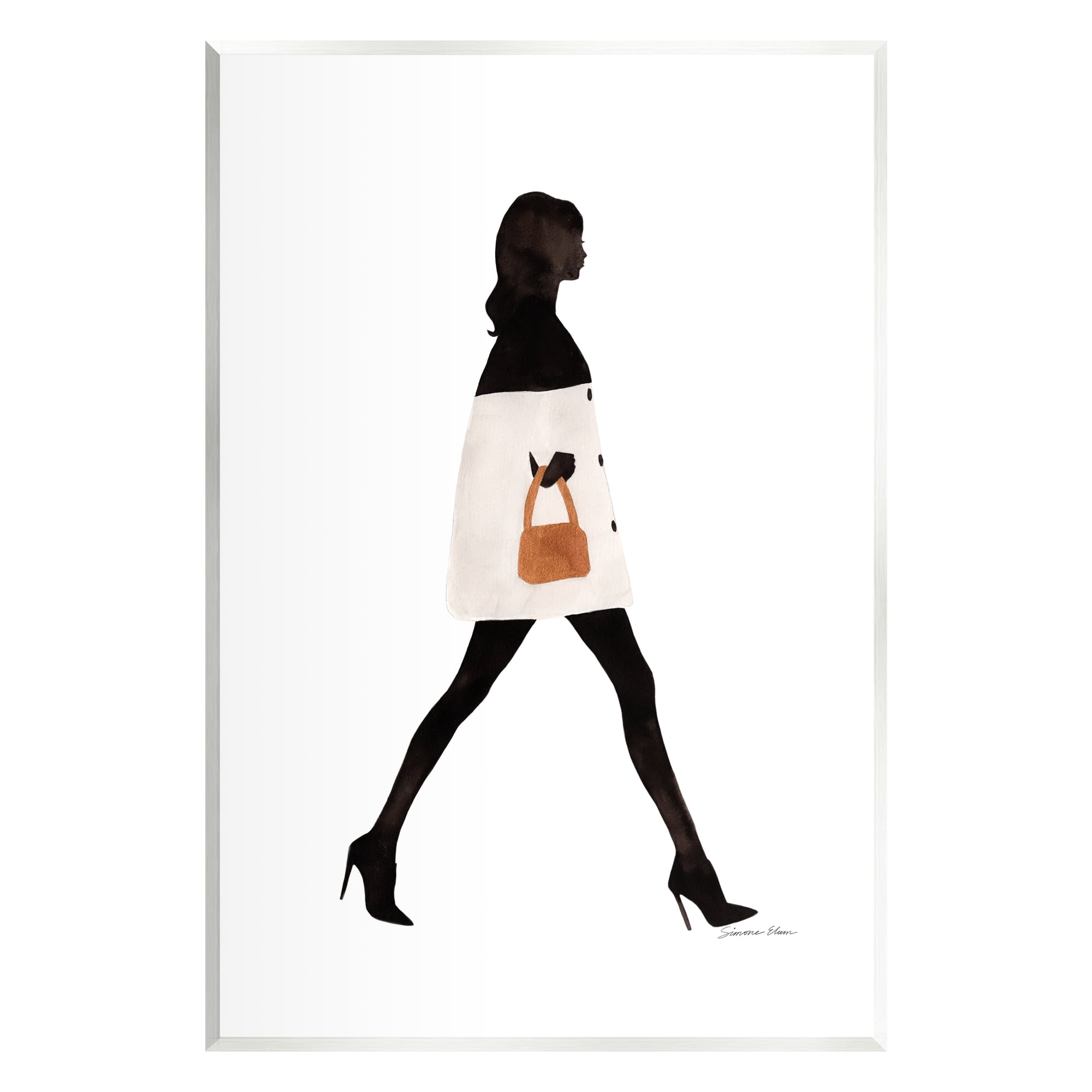 Stupell Industries Fashionable Girl Walking Beauty & Fashion Painting Unframed Art Print Wall Art, 10 x 15