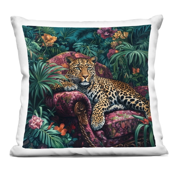 Stupell Industries Fashionable Leopard in Jungle Decorative Printed Throw Pillow, design by Petal Prints Design