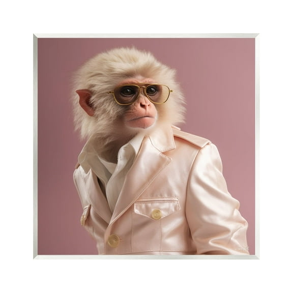 Stupell Industries Fashionable Monkey Portrait Animals & Insects Painting Unframed Art Print Wall Art, 12 x 12