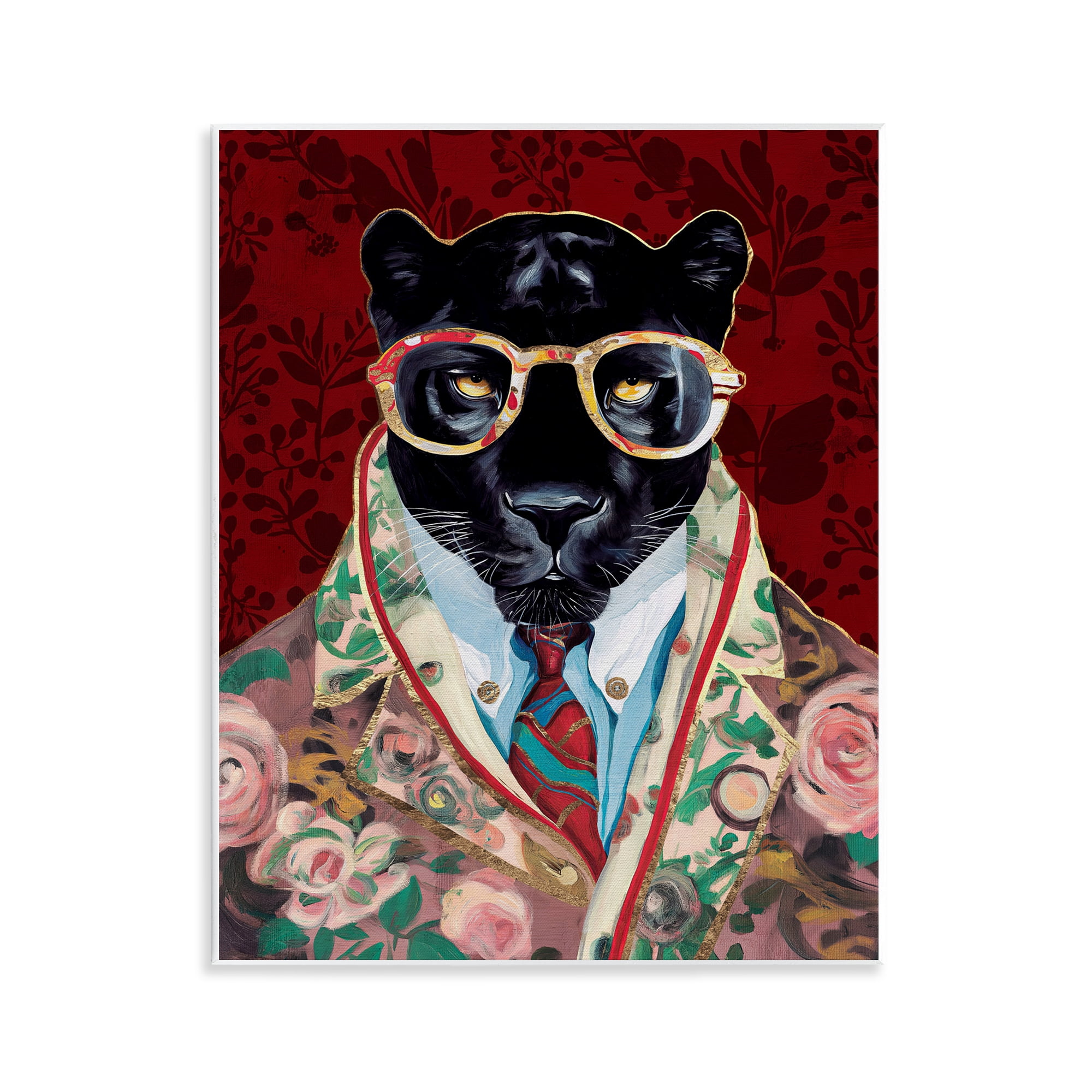 Stupell Industries Fashionable Scarlet Panther Wall Plaque Art, design by Svetlana Aleynikova