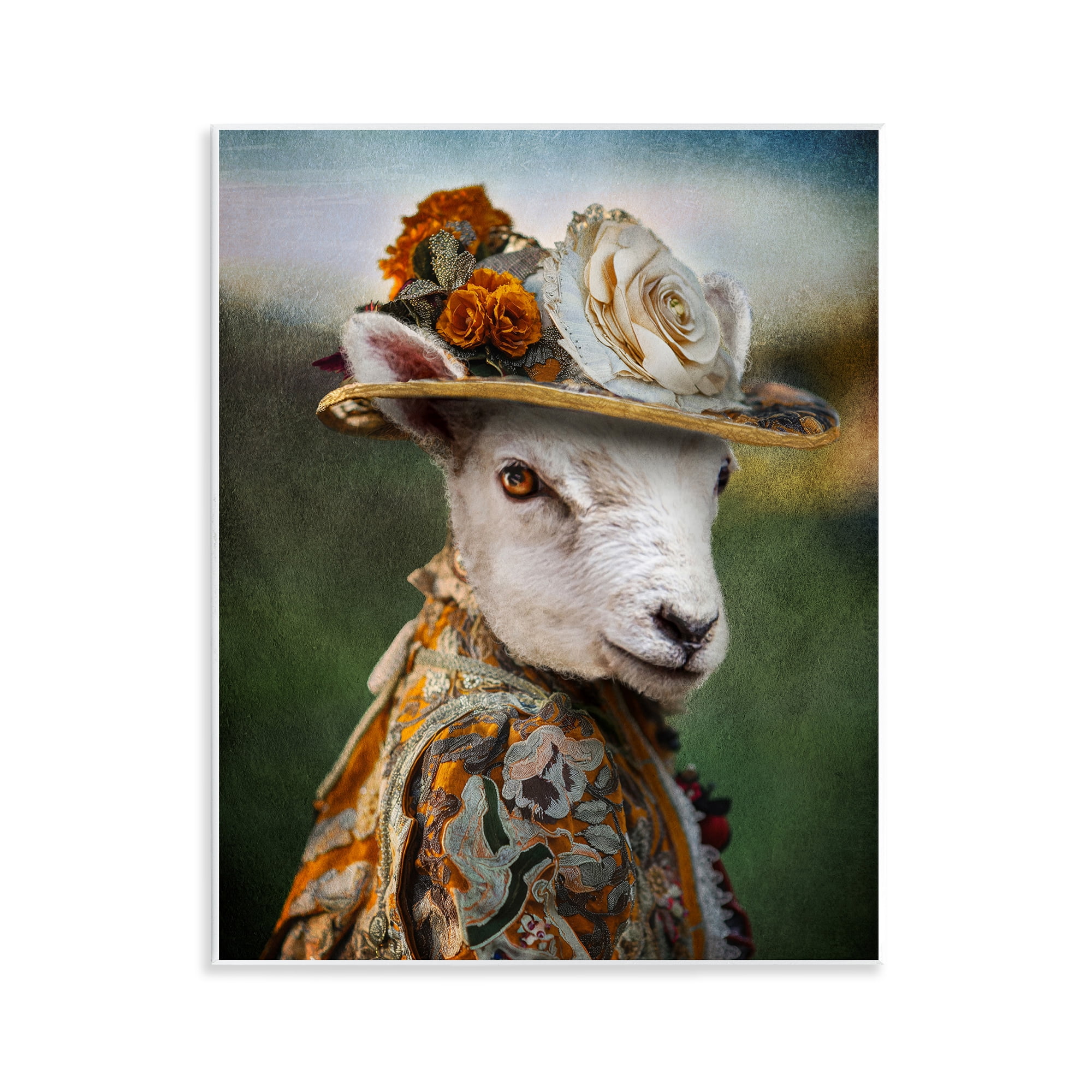 Stupell Industries Fashionable Sheep Portrait Animals & Insects Painting Unframed Art Print Wall Art, 11 x 14