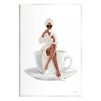 Stupell Industries Fashionable Woman Morning Coffee Graphic Art Unframed Art Print Wall Art, Design by Ziwei Li