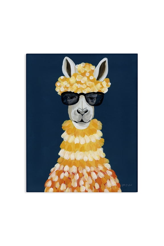 Industries Fashionista Alpaca Portrait Animals Painting Wrapped Canvas Art Print Wall Art, 16 x 20