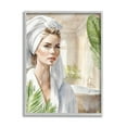 thumbnail image 1 of Stupell Industries Fashionista Bathroom Portrait Abstract Painting Gray Framed Art Print Wall Art, 16 x 20, 1 of 9