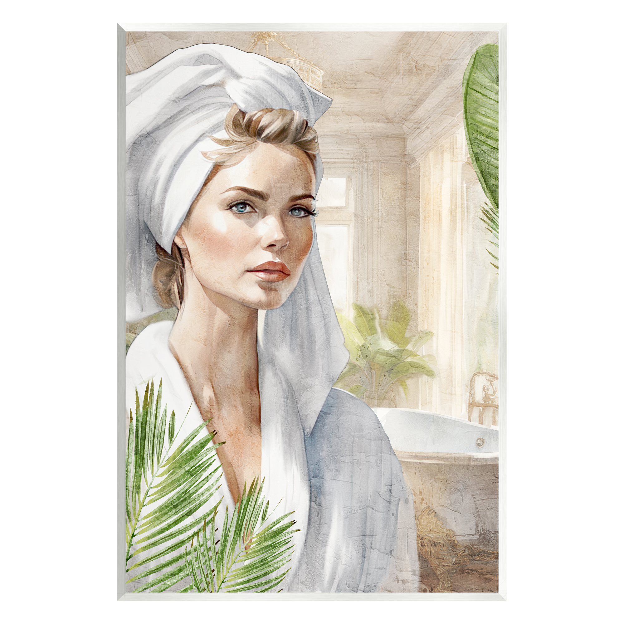 Stupell Industries Fashionista Bathroom Portrait Abstract Painting Unframed Art Print Wall Art, 10 x 15
