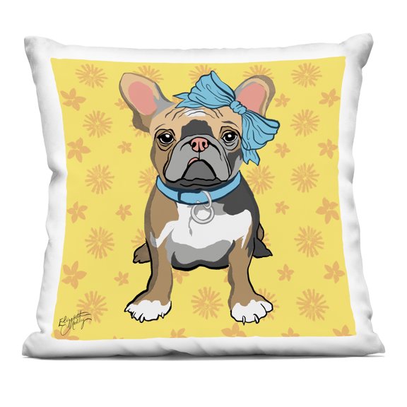 Stupell Industries Fashionista Puppy over Flowers Decorative Printed Throw Pillow, design by Elizabeth Medley