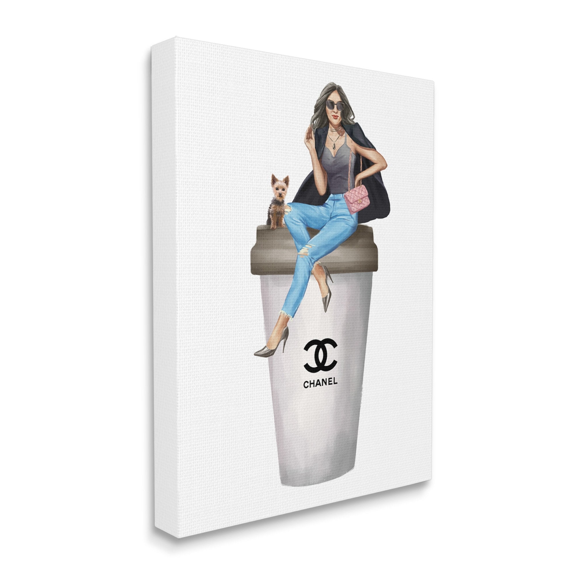 Stupell Industries Fashionista Stylish Female Designer Glam Coffee Food & Beverage Painting Gallery Wrapped Canvas Art Print Wall Art, 30 x 40