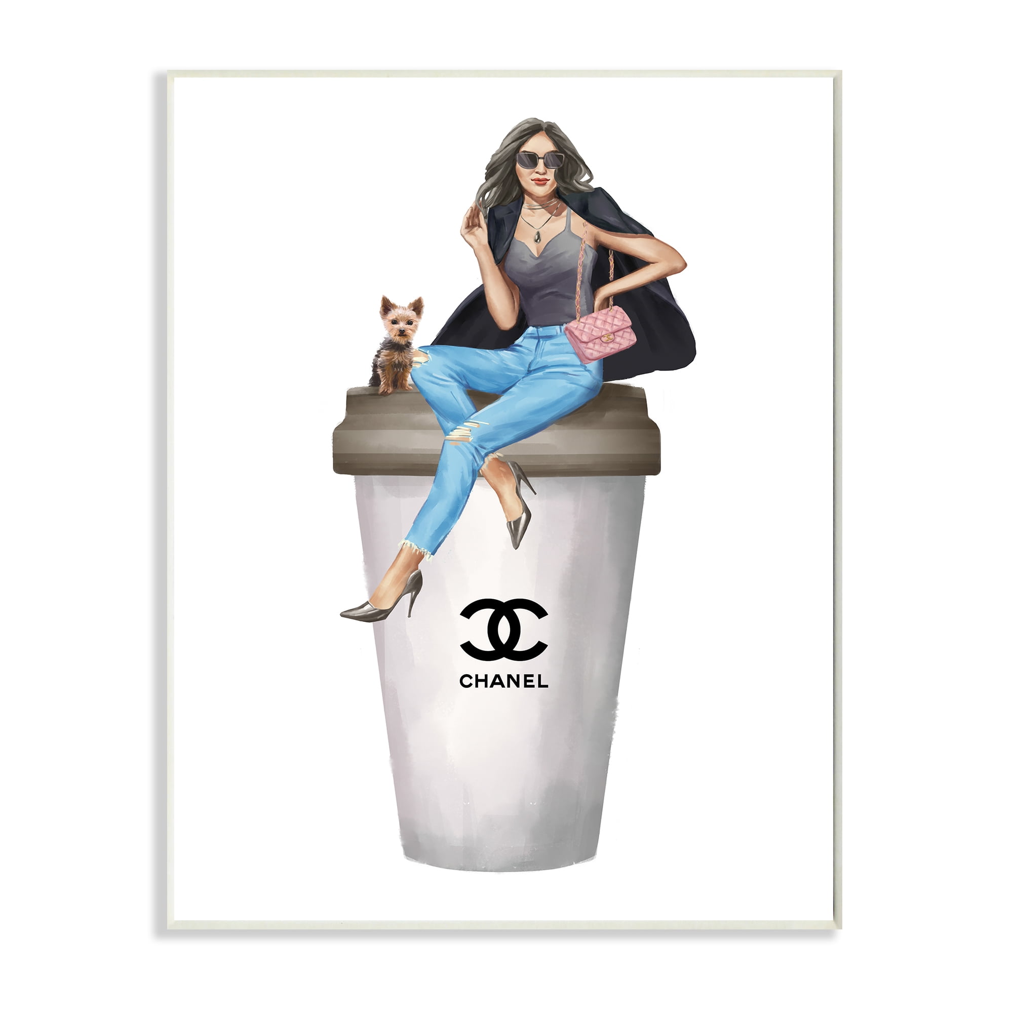 Stupell Industries Fashionista Stylish Female Designer Glam Coffee Food & Beverage Painting Wall Plaque Art Print Wall Art, 10 x 15