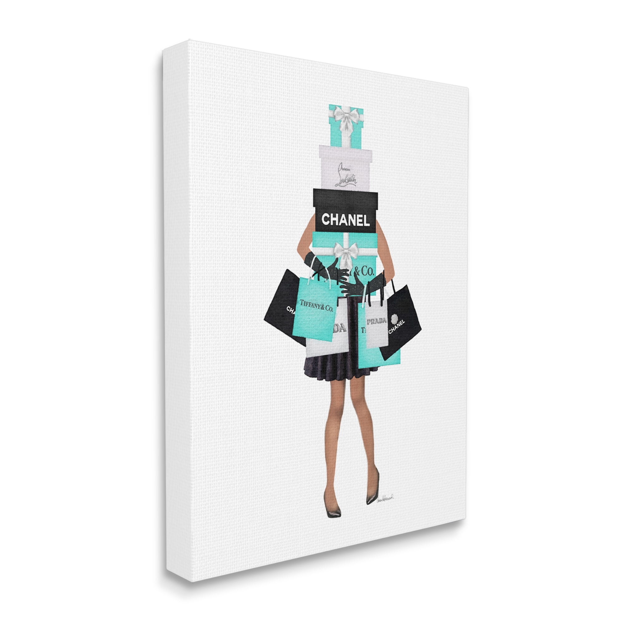 Stupell Industries Fashionista Woman Shopping Chic Glam Bags Beauty & Fashion Painting Gallery Wrapped Canvas Print Wall Art, 30 x 40