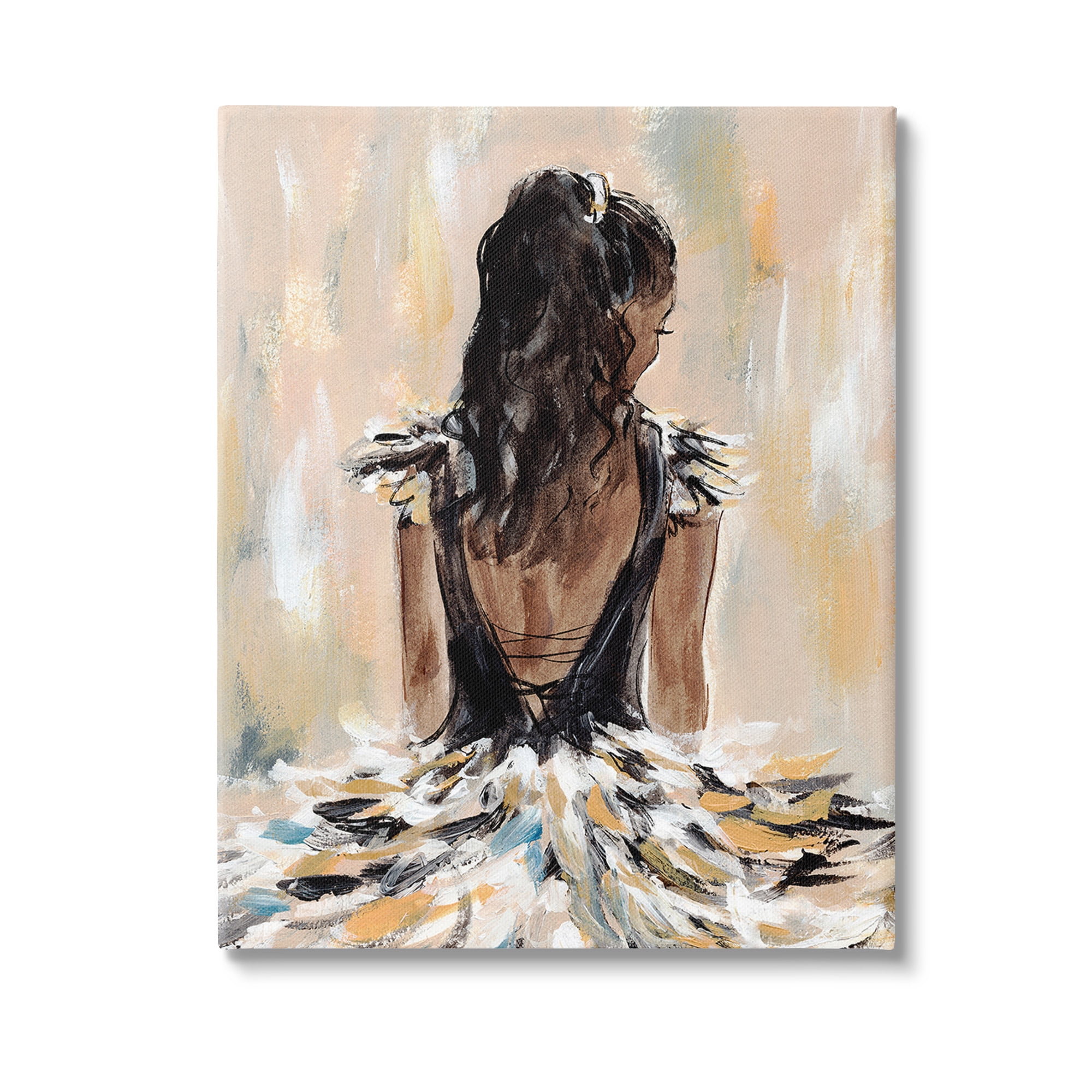 Stupell Industries Fashionista in Dress Beauty & Fashion Painting Gallery Wrapped Canvas Art Print Wall Art, 24 x 30