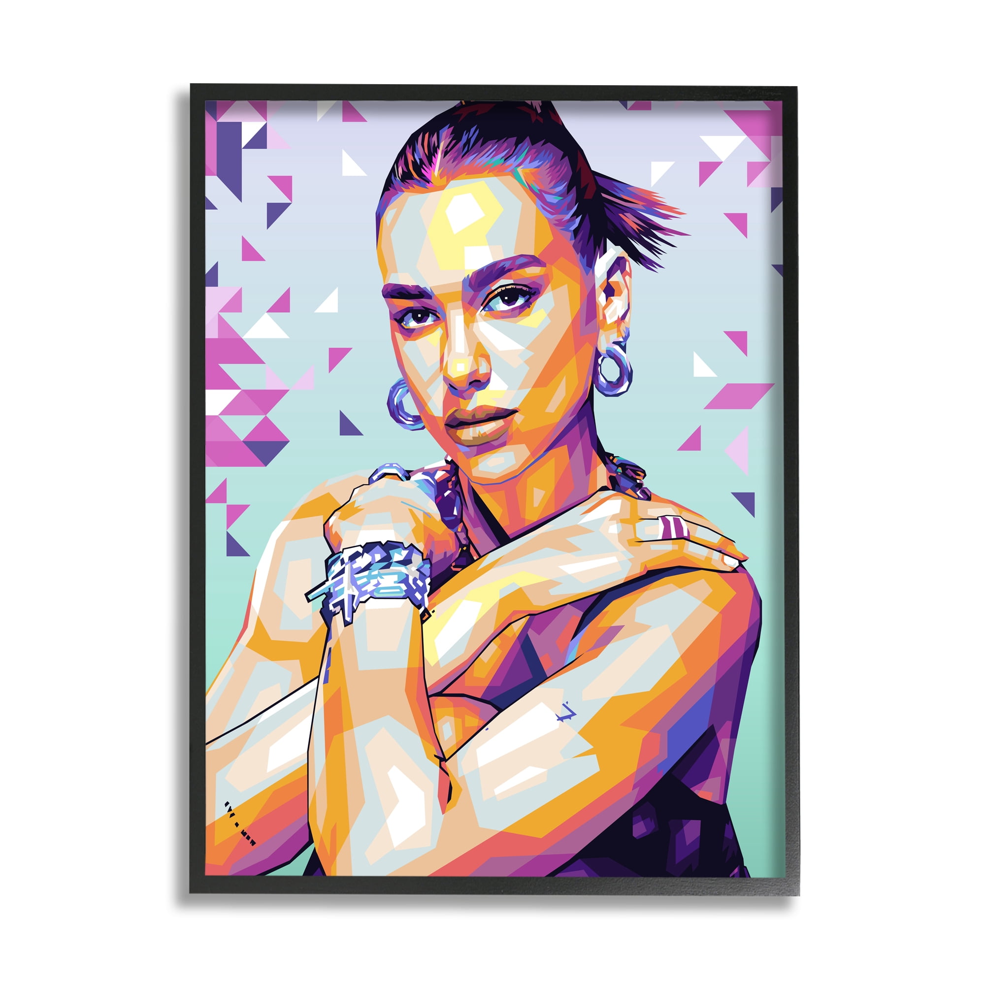 Stupell Industries Fashionista with Accessories Abstract Painting Black Framed Art Print Wall Art, 16 x 20