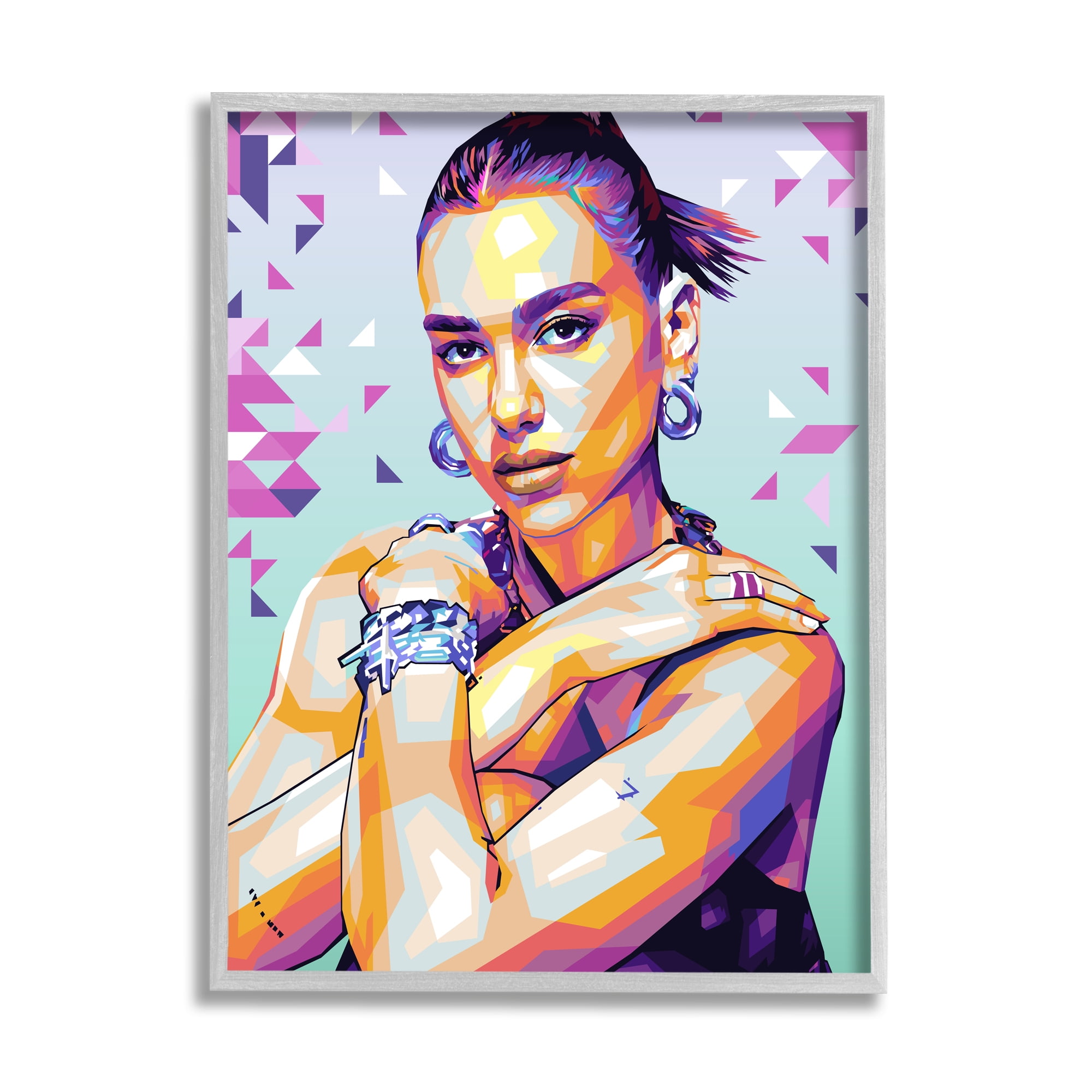 Stupell Industries Fashionista with Accessories Abstract Painting Gray Framed Art Print Wall Art, 11 x 14