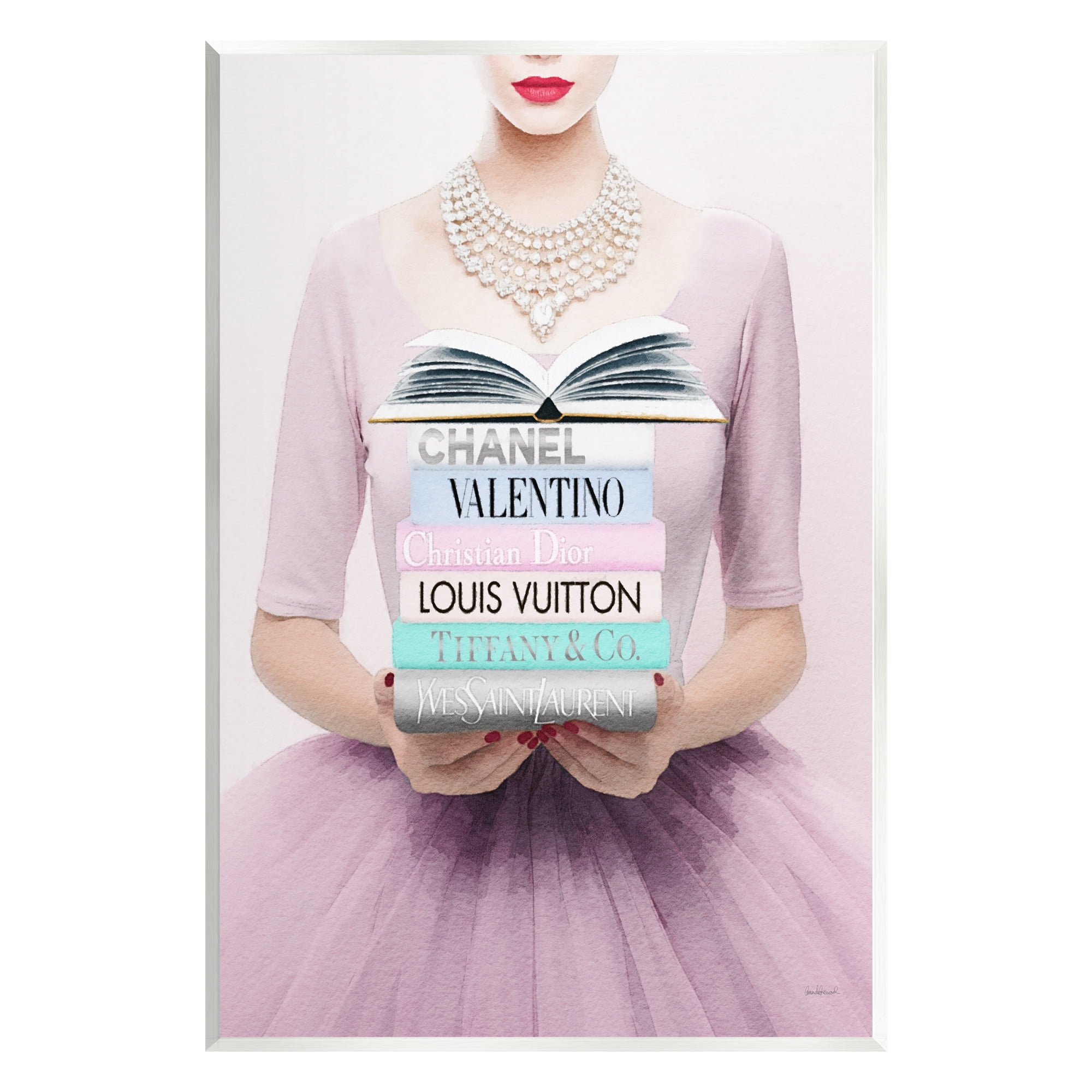 Stupell Industries Fashionista with Books Beauty & Fashion Painting Unframed Art Print Wall Art, 10 x 15