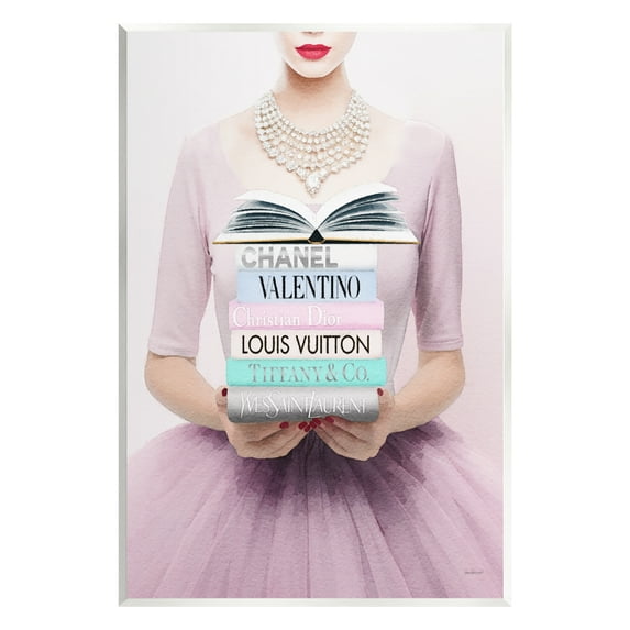 Stupell Industries Fashionista with Books Beauty & Fashion Painting Unframed Art Print Wall Art, 10 x 15