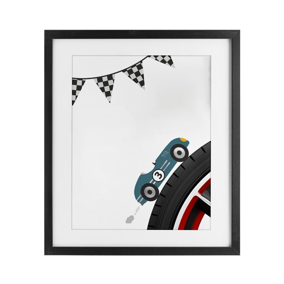Stupell Industries Fast Lane Racecar Black Framed Print Under Glass, design by Christine Simpson Art
