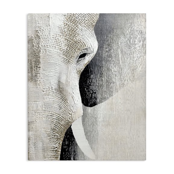 Stupell Industries Faux Textured Elephant Canvas Wall Art, design by LSR Design Studio