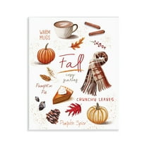 Stupell Industries Favorite Autumn Things Quotes and Sayings Painting Unframed Art Print Wall Art, 11 x 14