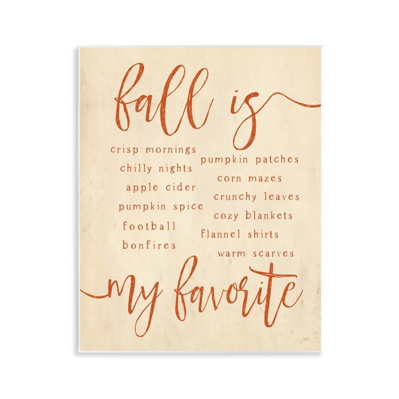 Stupell Industries Cottage Favorite Fall Activities Wall Plaque Art, 11 x 14, by Lux + Me Designs