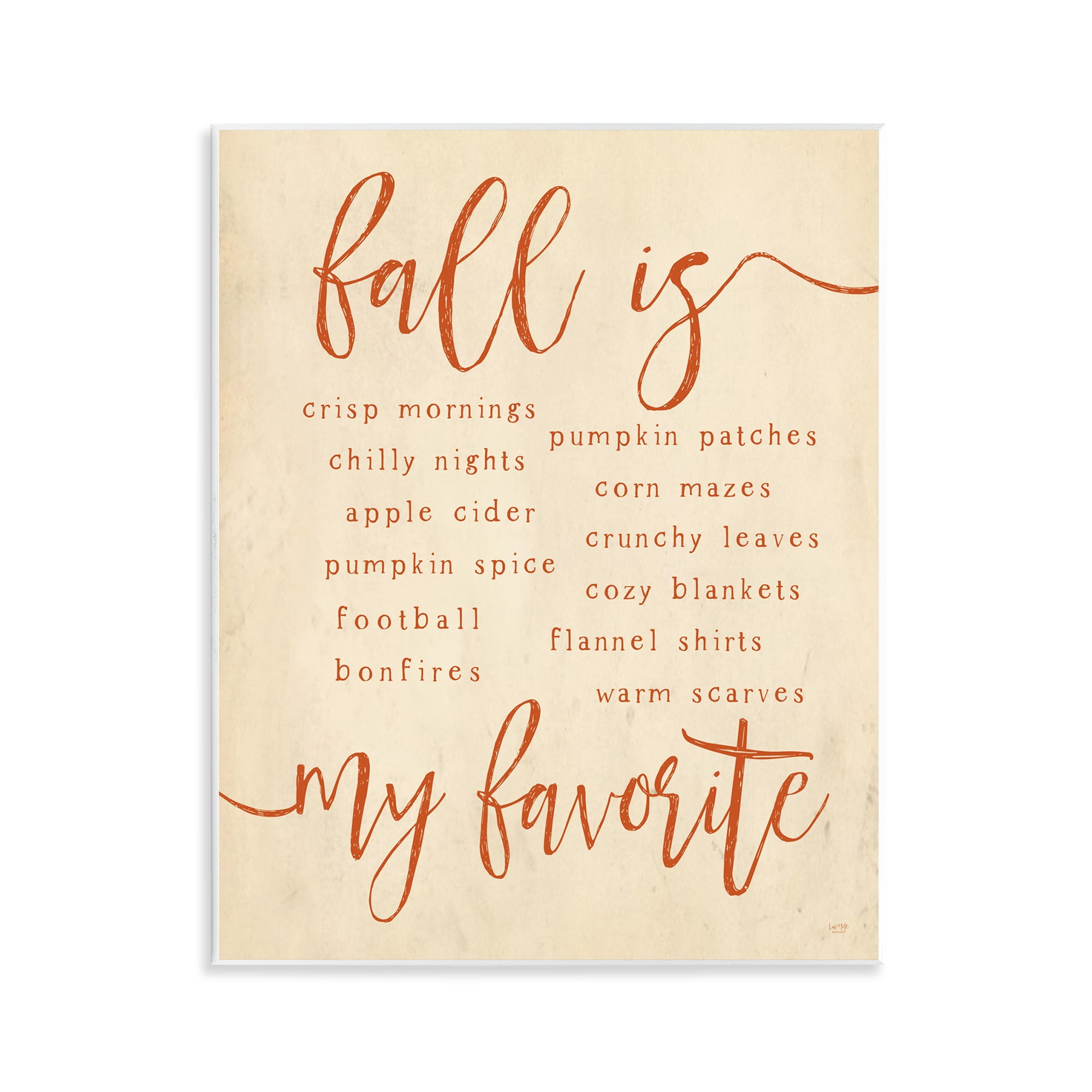Stupell Industries Favorite Fall Activities Text & Numbers Painting Unframed Art Print Wall Art, 11 x 14