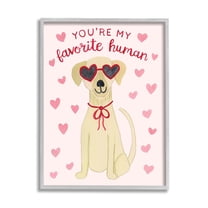 Stupell Industries Favorite Human Dog Pink Hearts Wearing Sunglasses , 11 x 14, Design by Heather Strianese