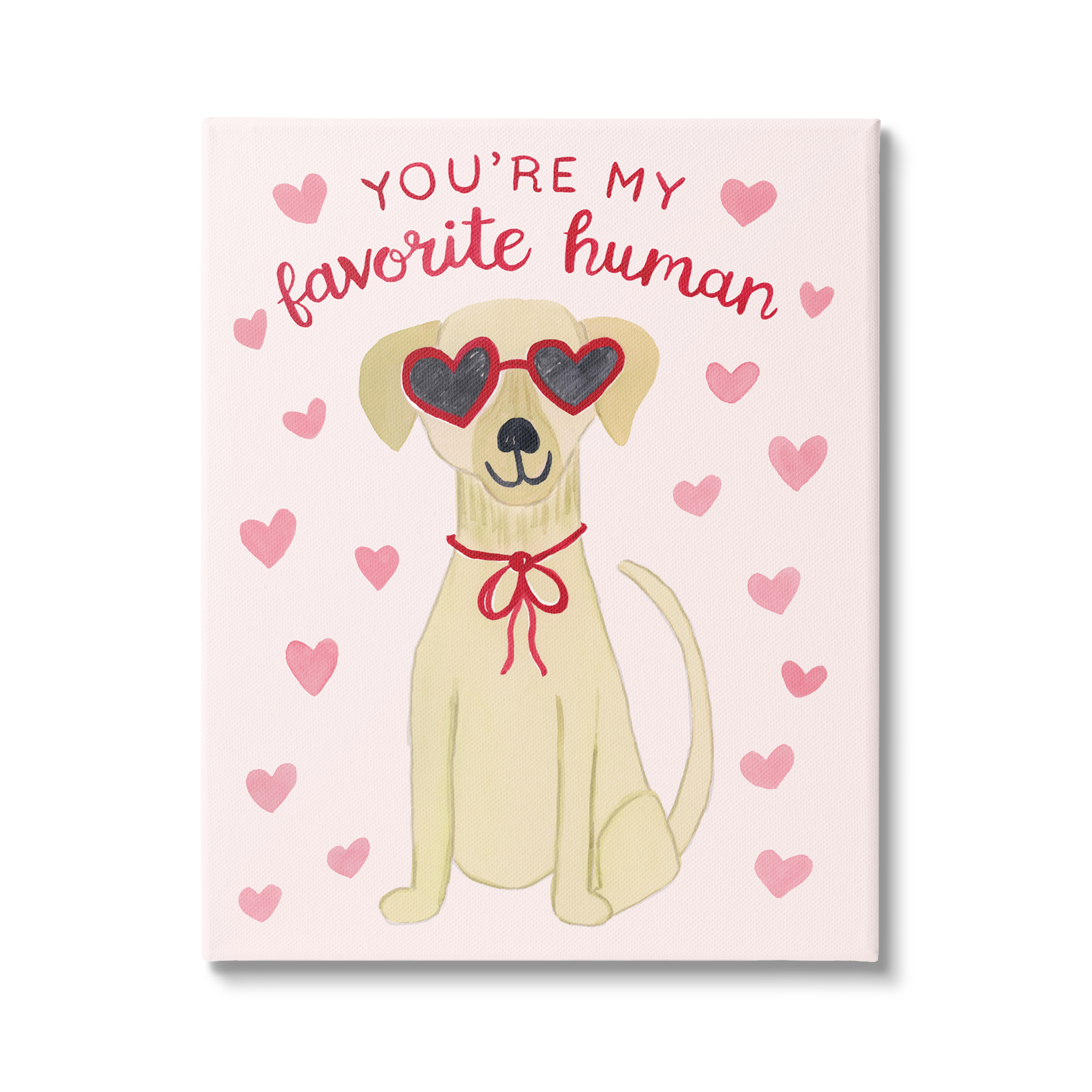 Stupell Industries Favorite Human Dog Pink Hearts Wearing Sunglasses , 30 x 40, Design by Heather Strianese