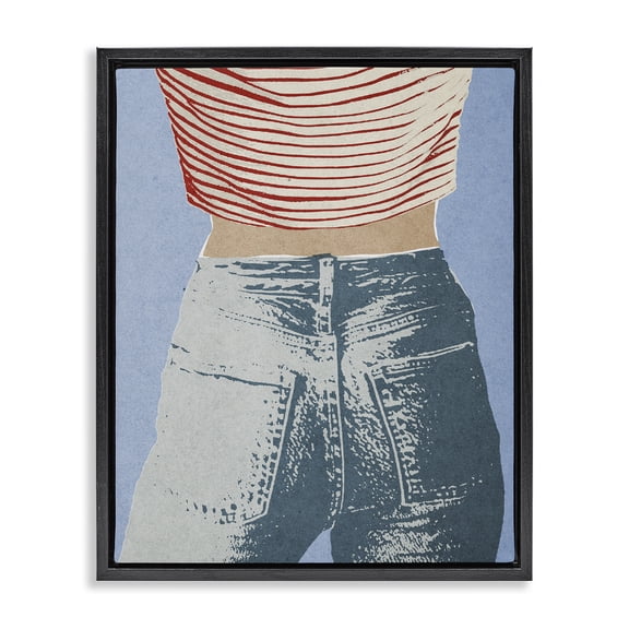 Stupell Industries Favorite Jeans Vintage Black Framed Floater Canvas Wall Art, design by Victoria Barnes
