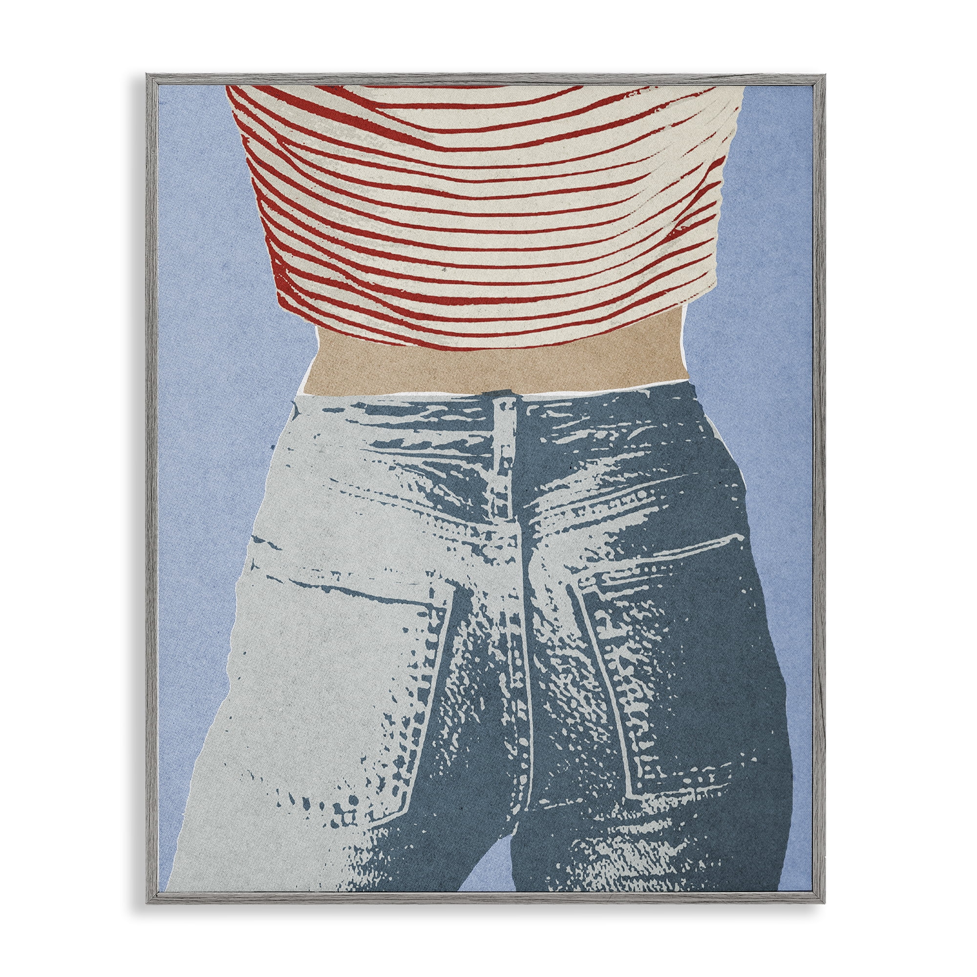 Stupell Industries Favorite Jeans Vintage Gray Framed Giclee Art, design by Victoria Barnes