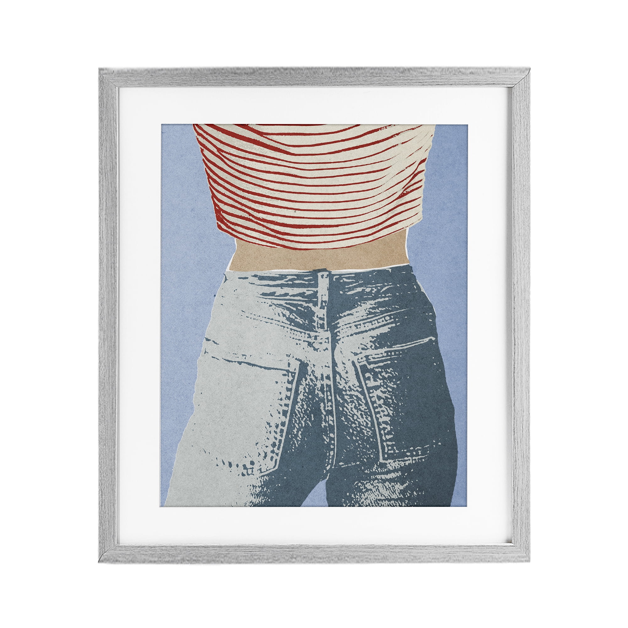Stupell Industries Favorite Jeans Vintage Gray Framed Print Under Glass, design by Victoria Barnes