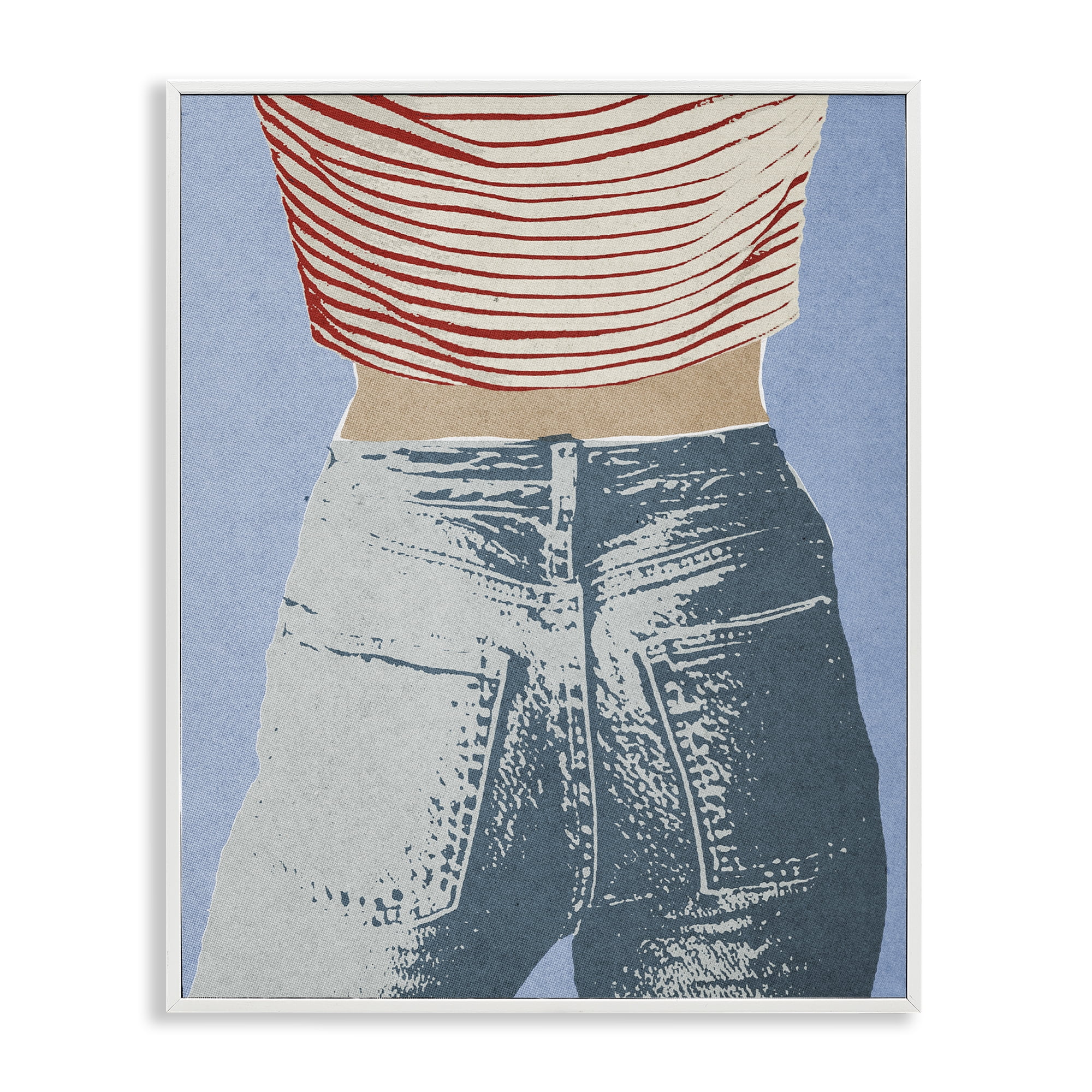 Stupell Industries Favorite Jeans Vintage White Framed Giclee Art, design by Victoria Barnes