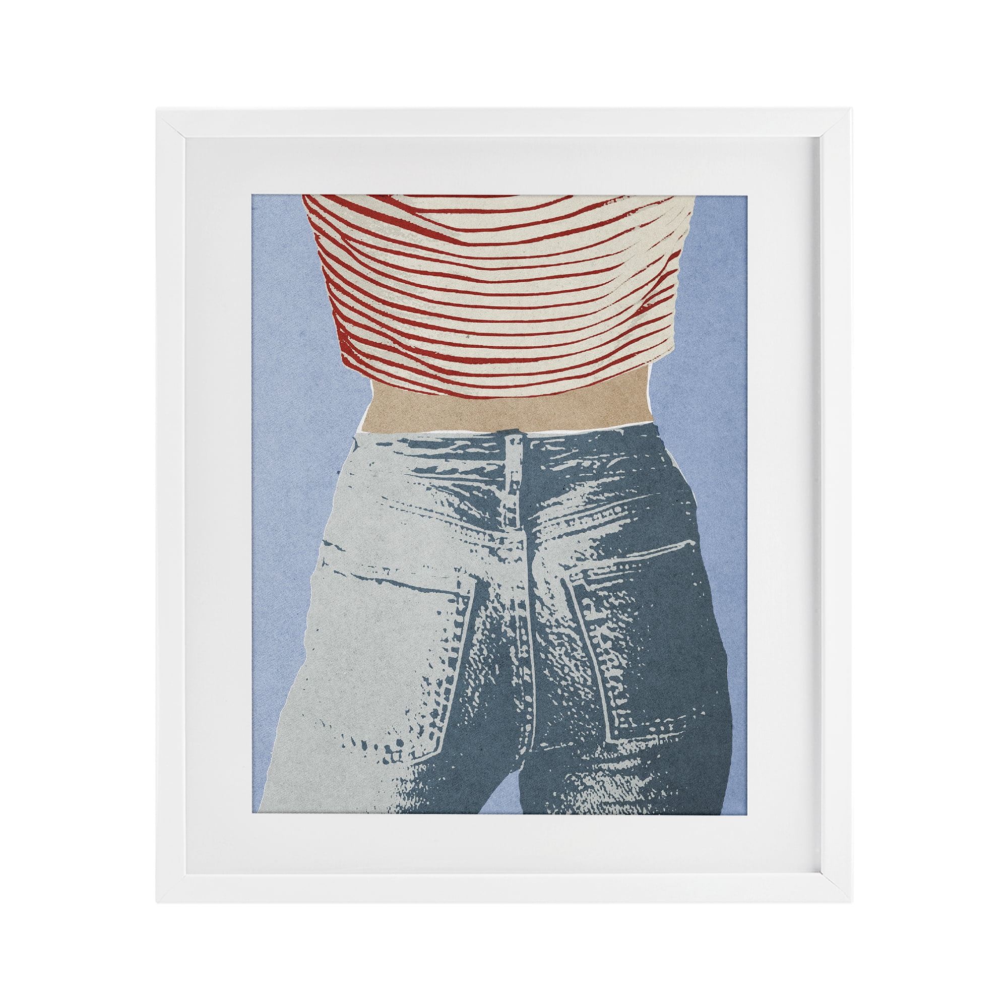 Stupell Industries Favorite Jeans Vintage White Framed Print Under Glass, design by Victoria Barnes
