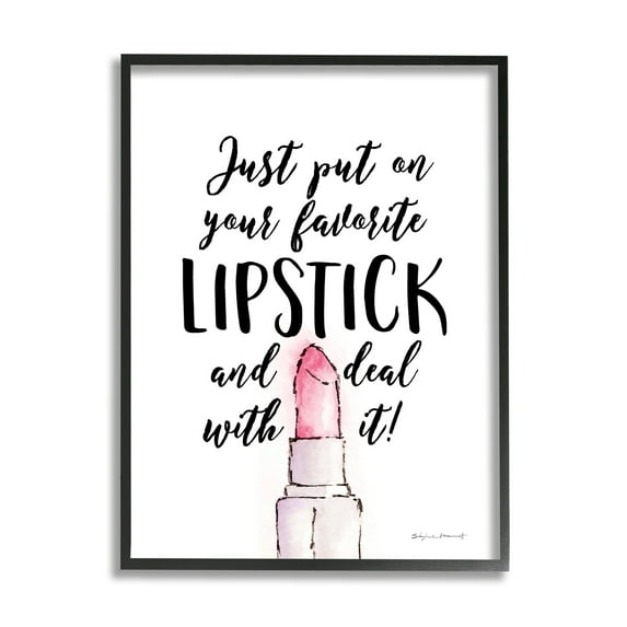 Stupell Industries Favorite Lipstick Deal With It Phrase Cosmetic Fashion, 24 x 30, Design by Stephanie Workman Marrott