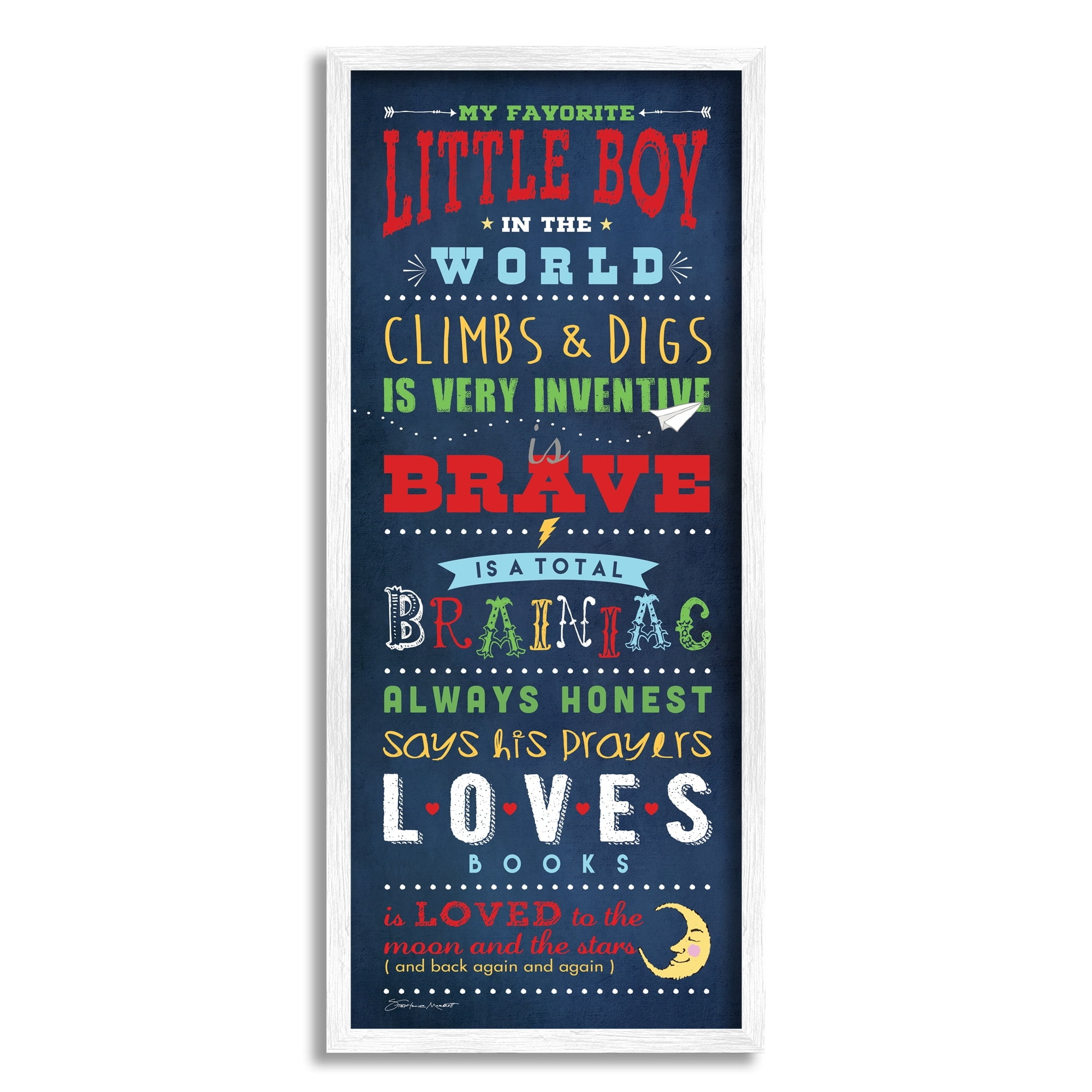 Stupell Industries Favorite Little Boy In The World, 10 x 24,Design by Stephanie Workman Marrott