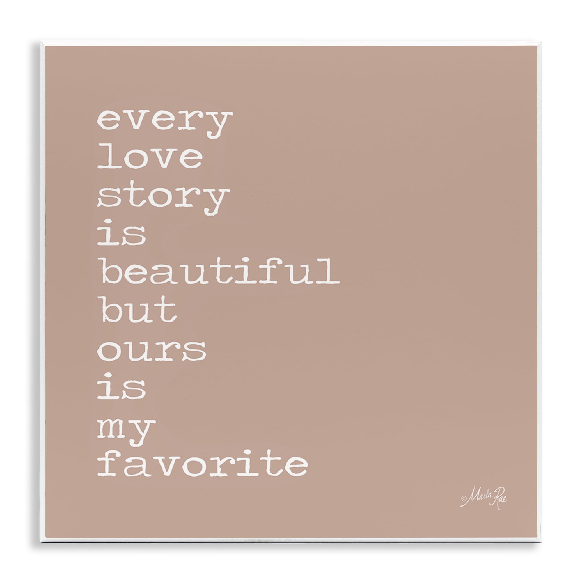 Stupell Industries Favorite Love Story Text & Numbers Painting Unframed Art Print Wall Art, 12 x 12