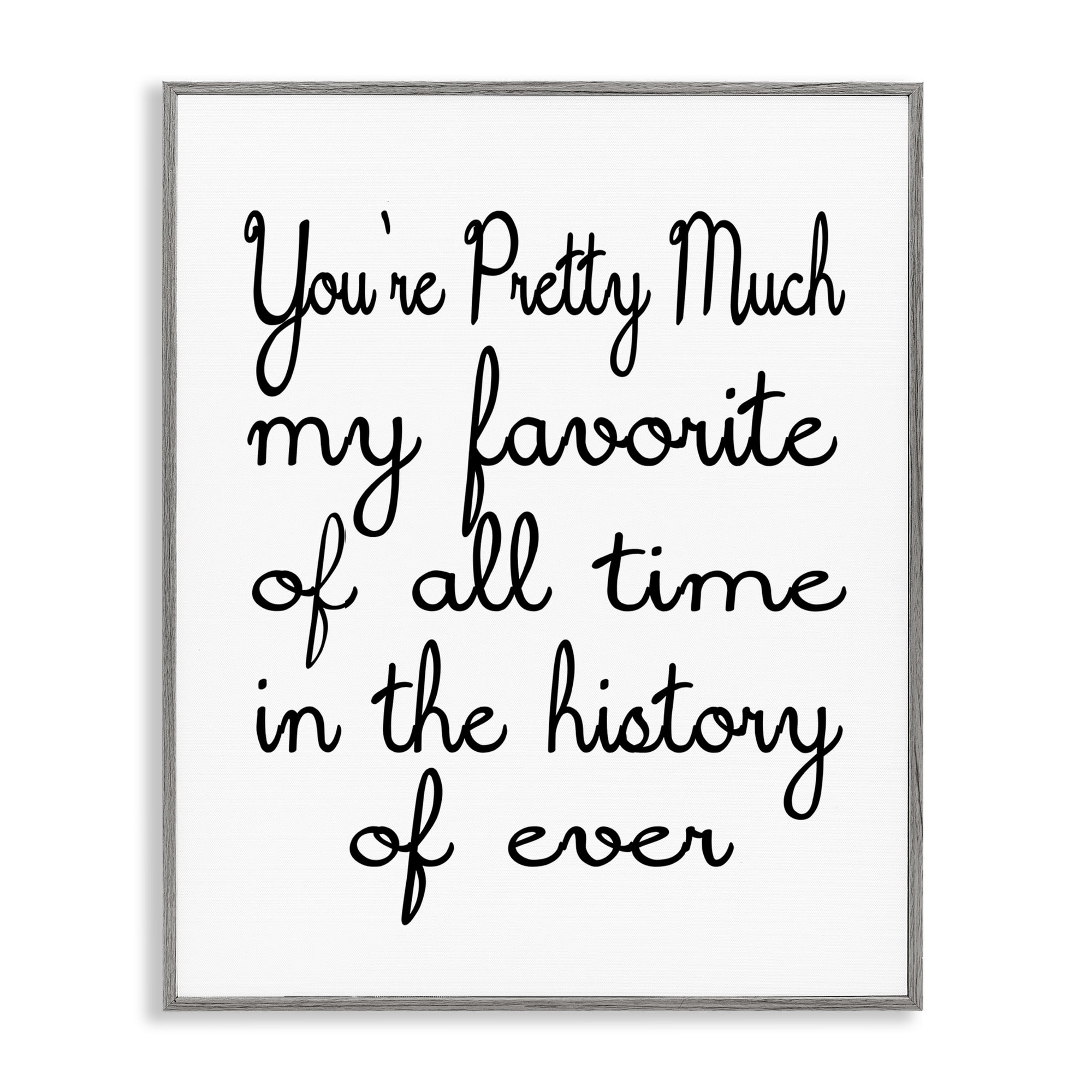 Stupell Industries Favorite Of All Time Text & Numbers Painting Gray Framed Art Print Wall Art, 16 x 20
