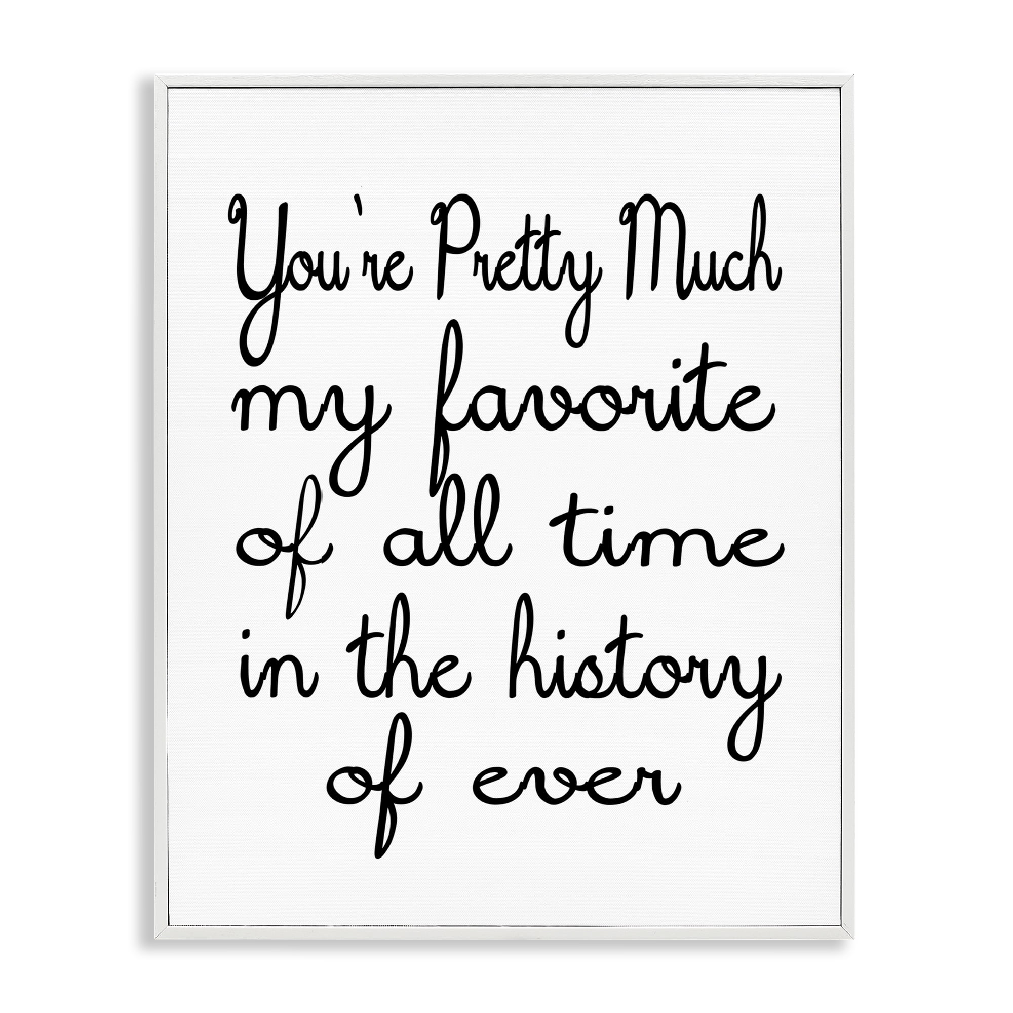 Stupell Industries Favorite Of All Time Text & Numbers Painting White Framed Art Print Wall Art, 11 x 14