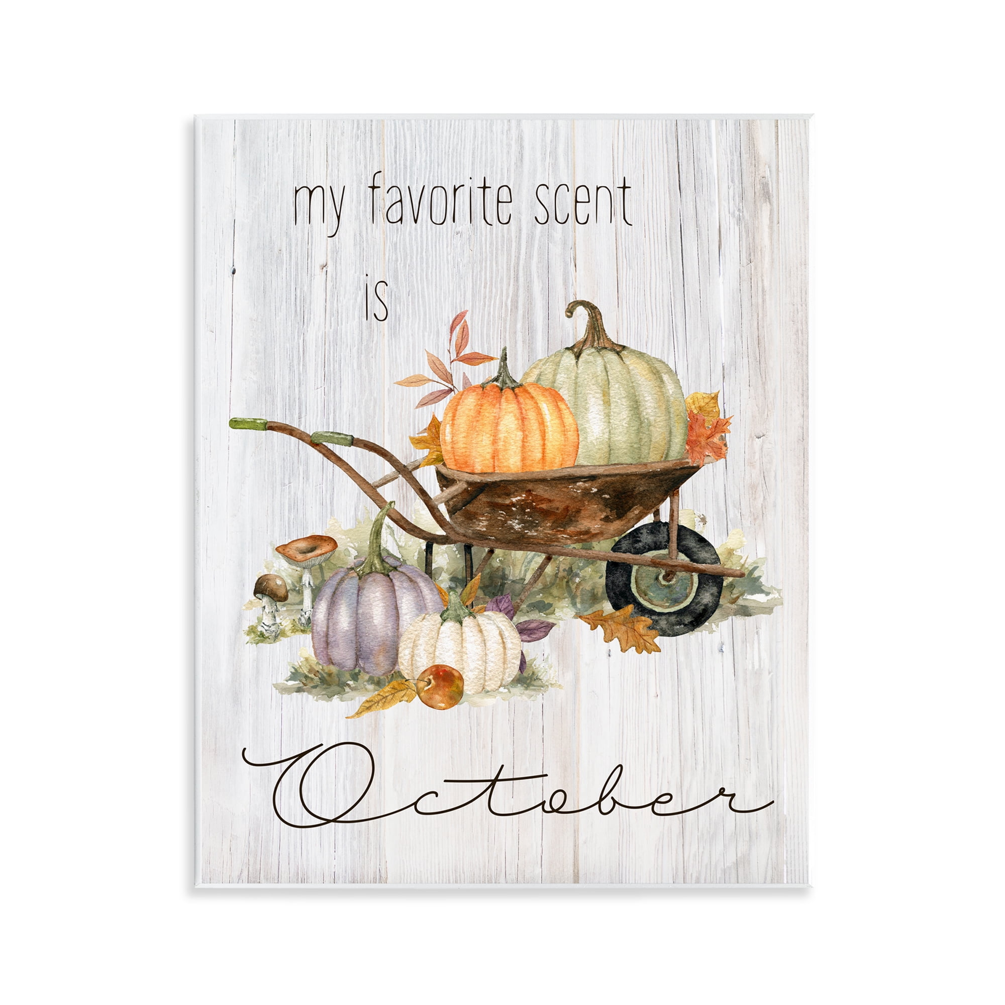 Stupell Industries Favorite Scent is October Holiday Painting Unframed Art Prints Wall Art, 11 x 14