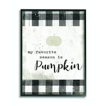 Stupell Industries Favorite Season Is Pumpkin Funny Autumn Plaid Word DesignFramed Wall Art By Artist Daphne Polselli