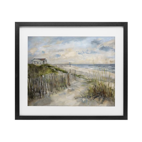 Stupell Industries Favorite Spot Beach View Black Framed Print Under Glass design by LSR Creative Studio, 13 x 16