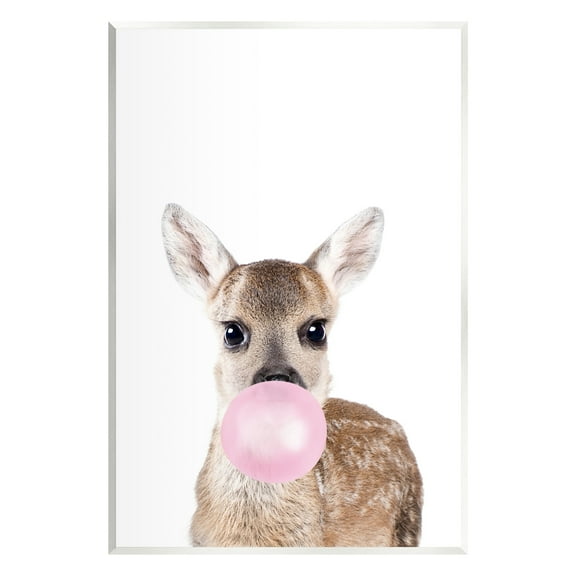 Stupell Industries Fawn Blowing Bubblegum Animals & Insects Painting Unframed Art Print Wall Art, 10 x 15