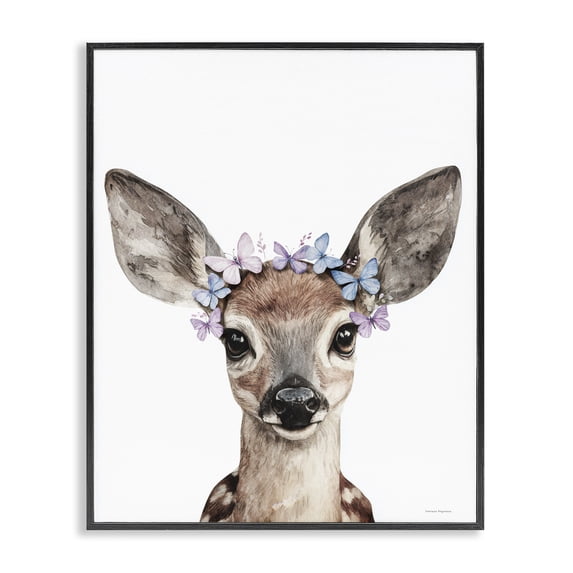 Stupell Industries Bohemian Fawn & Butterfly Wings Black Framed Giclee Art, 11 x 14, by Svetlana Aleynikova