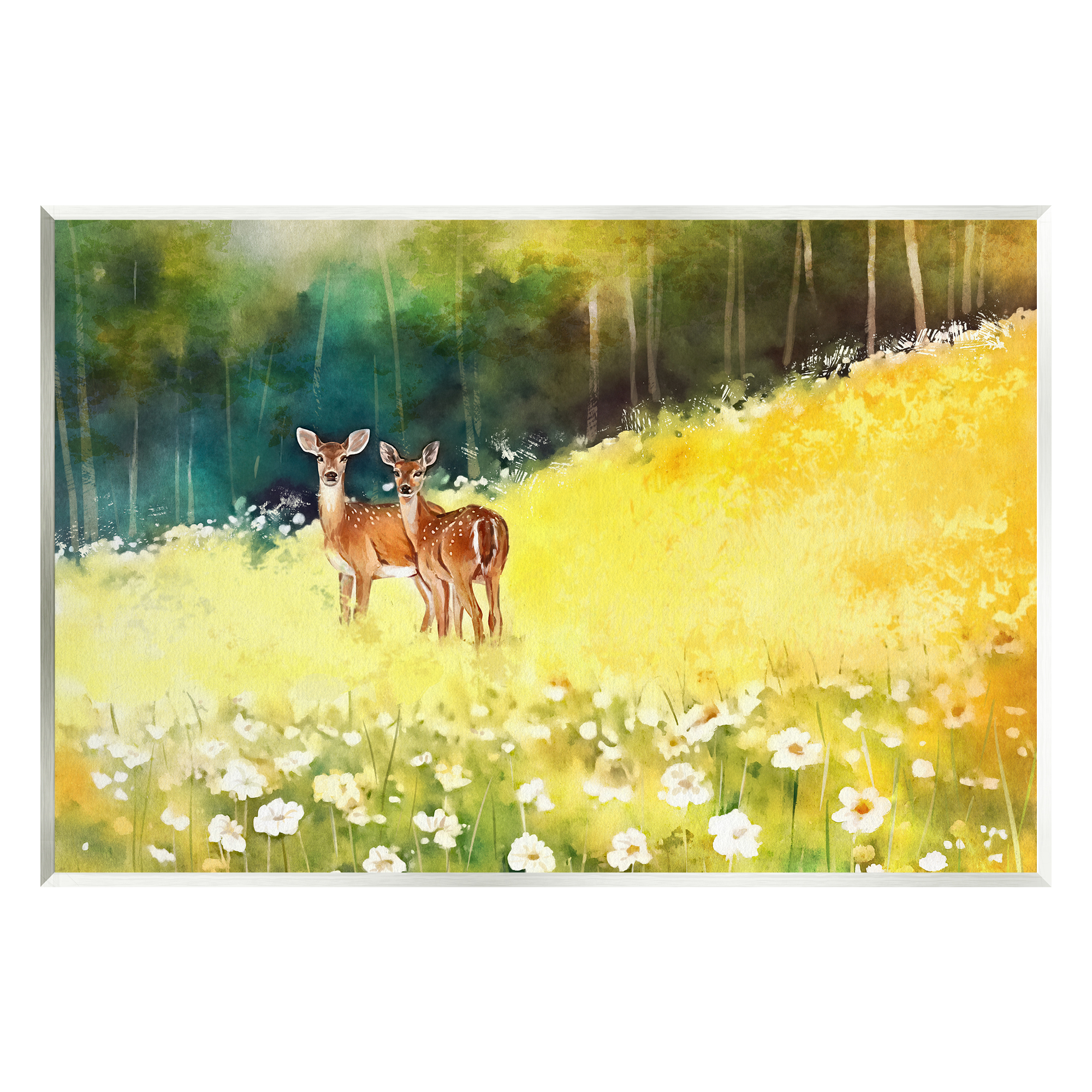 Rustic 15" x 10" Watercolor Meadow Scene MDF Wall Art